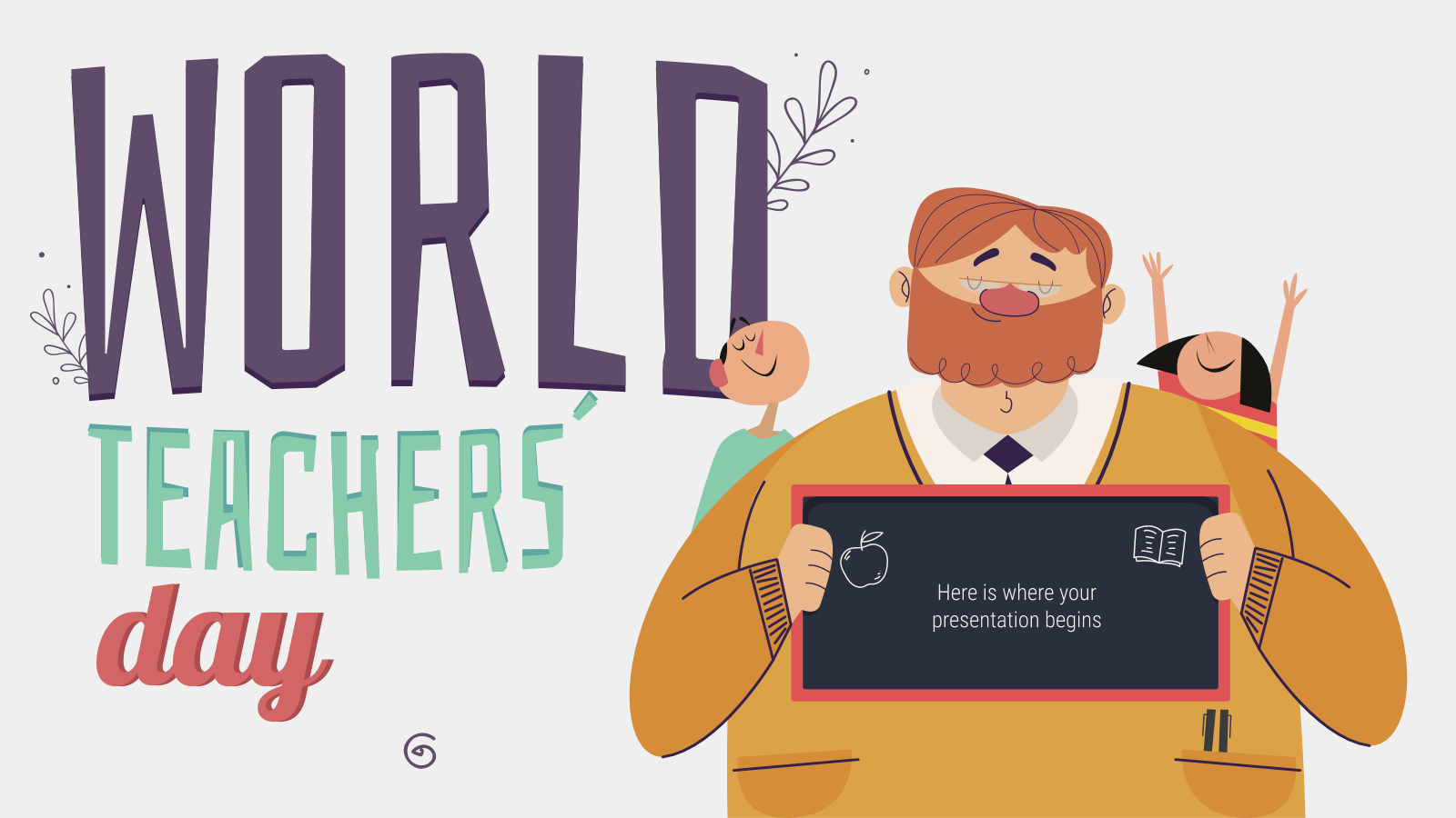 World Teachers和Day 和PowerPoint模板